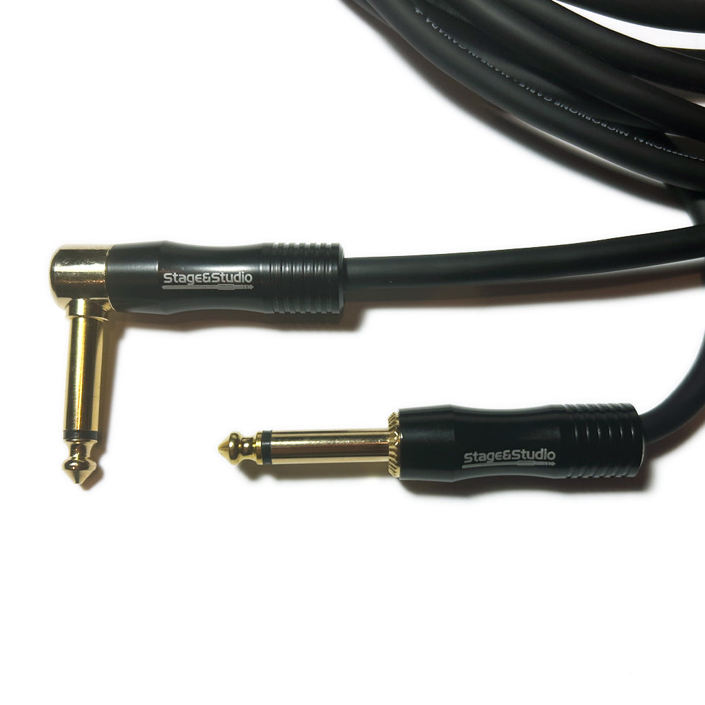Stage & Studio TS Male-to-Male Right Angle to Straight Instrument Patch Cable 10-Foot
