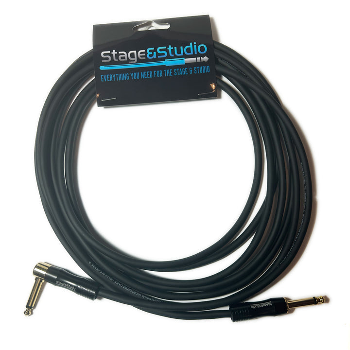 Stage & Studio TS Male-to-Male Right Angle to Straight Instrument Patch Cable 15-Foot