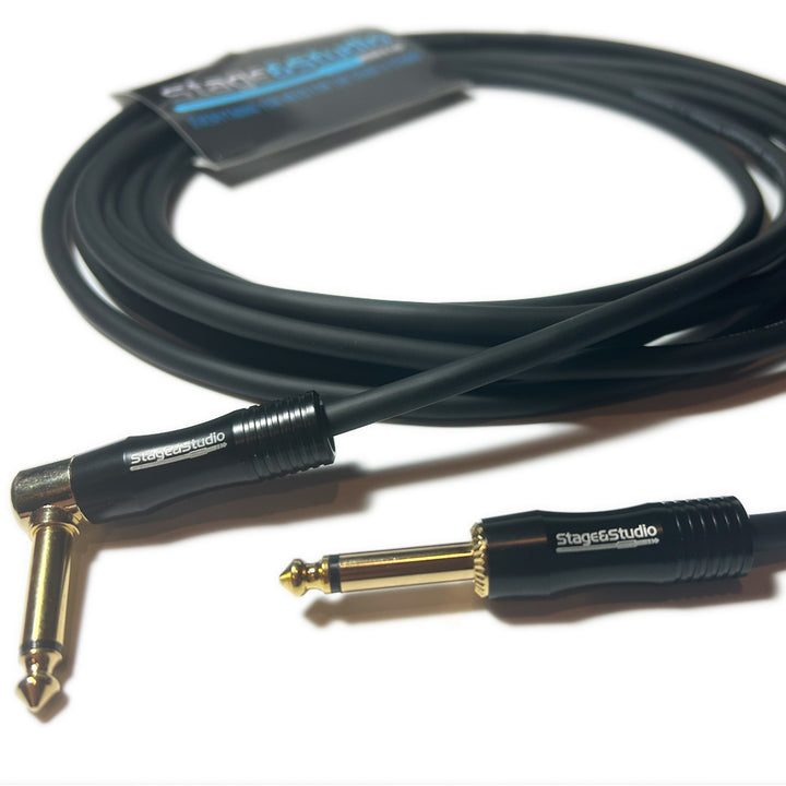 Stage & Studio TS Male-to-Male Right Angle to Straight Instrument Patch Cable 15-Foot
