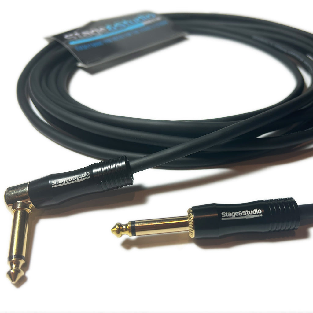 Stage & Studio TS Male-to-Male Right Angle to Straight Instrument Patch Cable 10-Foot