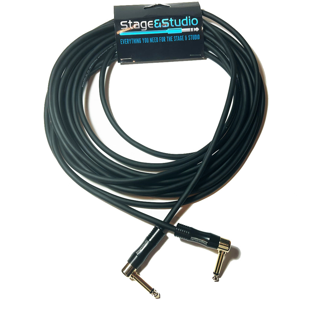 Stage & Studio TS Male-to-Male Dual Right Angle Instrument Patch Cable 20-Foot