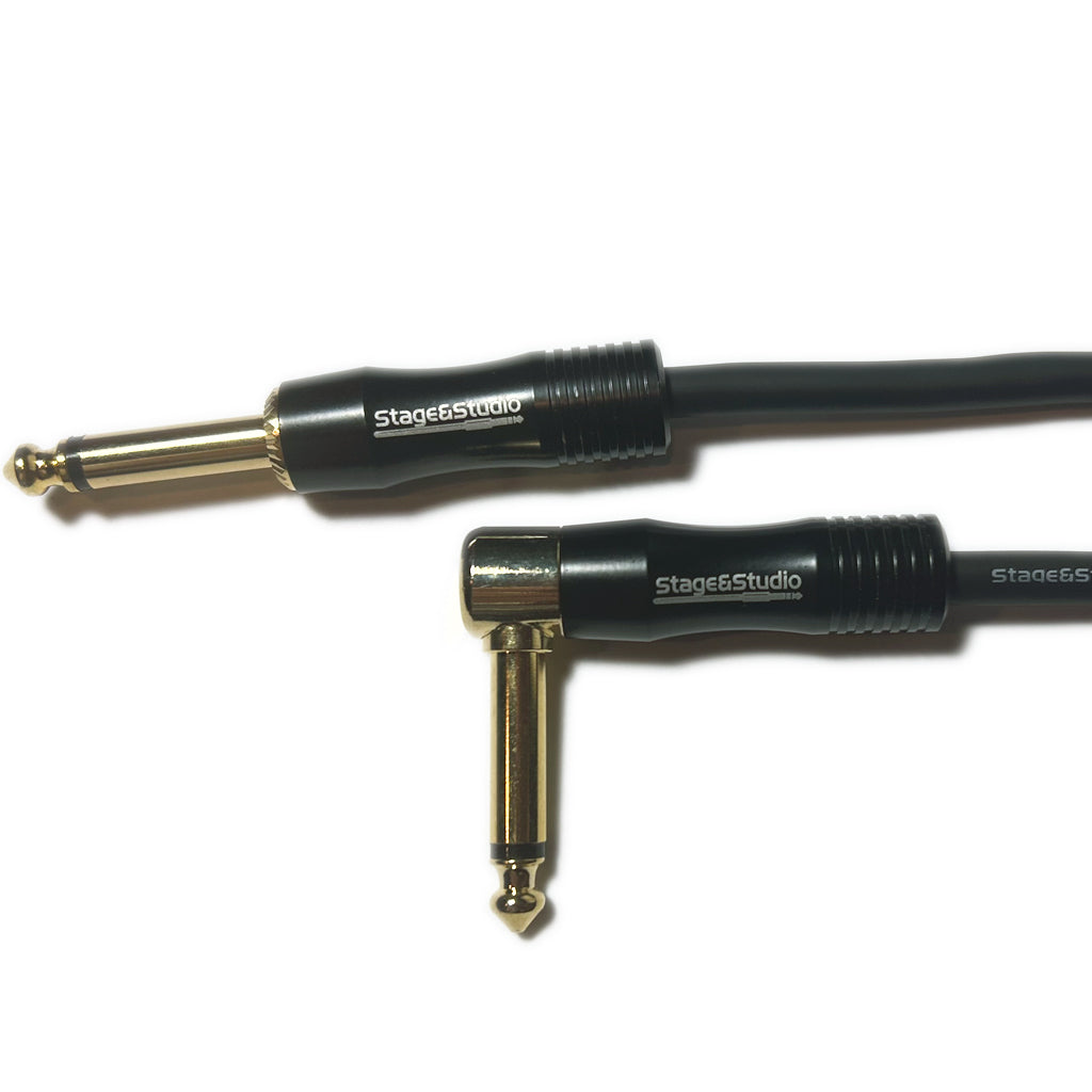 Stage & Studio TS Male-to-Male Right Angle to Straight Instrument Patch Cable 20-Foot