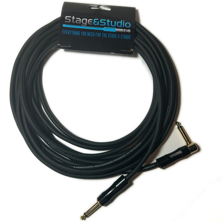Stage & Studio TS Male-to-Male Right Angle to Straight Instrument Patch Cable 20-Foot