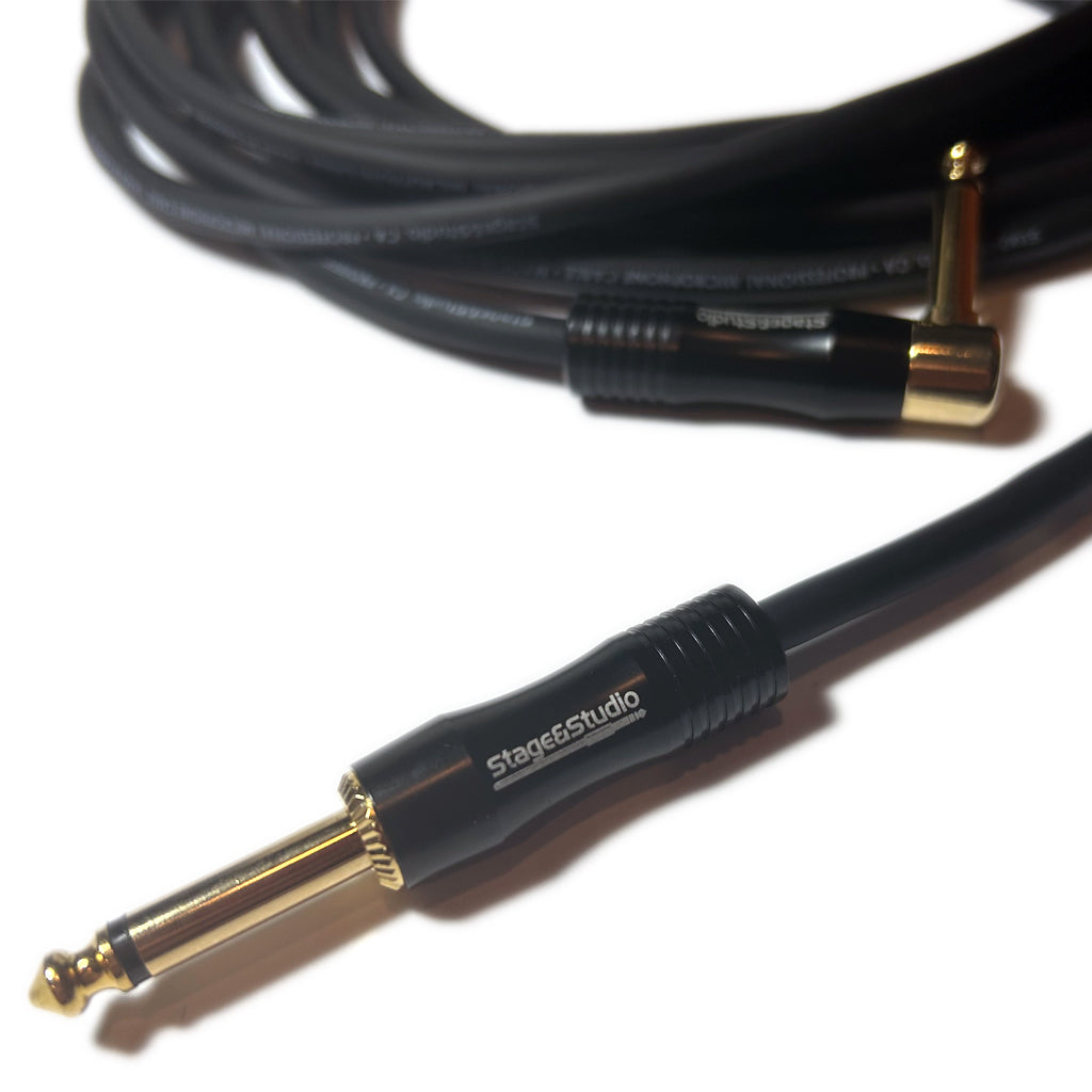 Stage & Studio TS Male-to-Male Right Angle to Straight Instrument Patch Cable 20-Foot