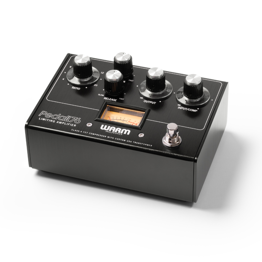 The Pedal76 accurately reproduces one of the fastest and most powerful studio compressors of all time known for ultra-responsive dynamic control with rich analog tone. Using premium and custom components spec’d to duplicate the professional performance and tone of studio units, Pedal76 achieves authentic 76-style FET compression. Added grit from the FET, the rich character of the transformer, and critical gig-ready controls make Pedal76 an ideal choice for recreating timeless studio sound on stage. 