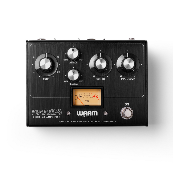 The Pedal76 accurately reproduces one of the fastest and most powerful studio compressors of all time known for ultra-responsive dynamic control with rich analog tone. Using premium and custom components spec’d to duplicate the professional performance and tone of studio units, Pedal76 achieves authentic 76-style FET compression. Added grit from the FET, the rich character of the transformer, and critical gig-ready controls make Pedal76 an ideal choice for recreating timeless studio sound on stage. 