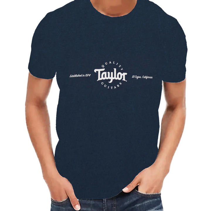 Taylor Men's Classic T Shirt Navy Blue/Grey XXL