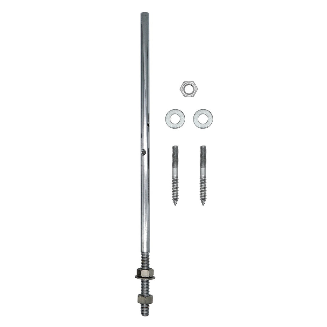 This coordinator rod set is the most common set you'll find for banjos. Restore your banjo or upgrade to our high quality rods and easily adjust to reduce buzz. It includes both the inner and outer rods. Fits 11" 3-ply rims and comes with 3 bolts and washers. (Actual length: 10"/10.5"). Comes in chrome-plated or nickel-plated.