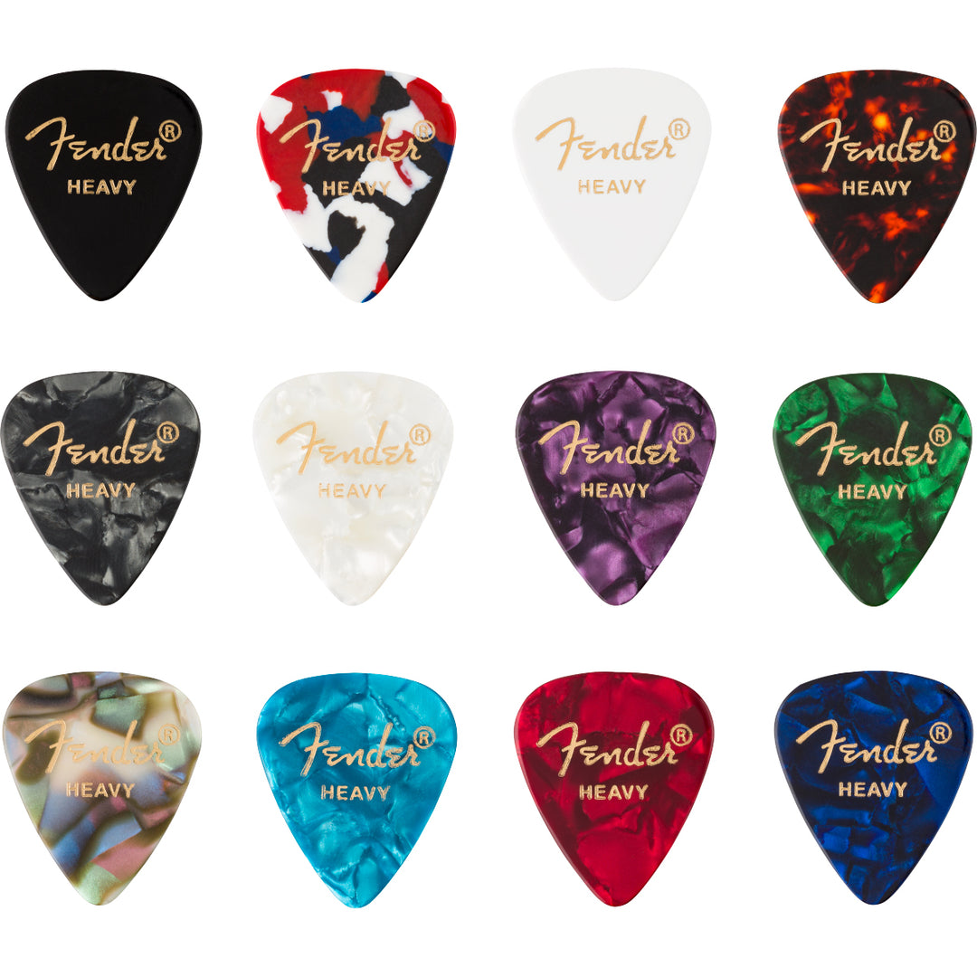 Fender Guitar Picks 351 Shape Celluloid Medley (12-Pack) - Heavy