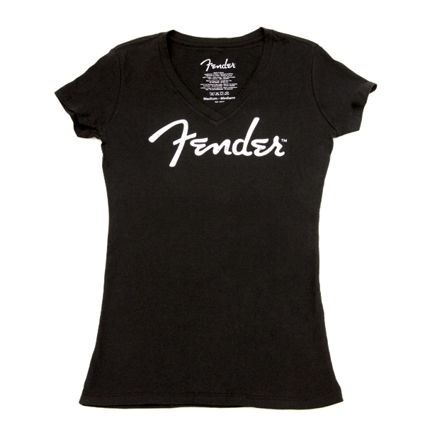 Fender Ladies Distressed Logo T-Shirt Black
