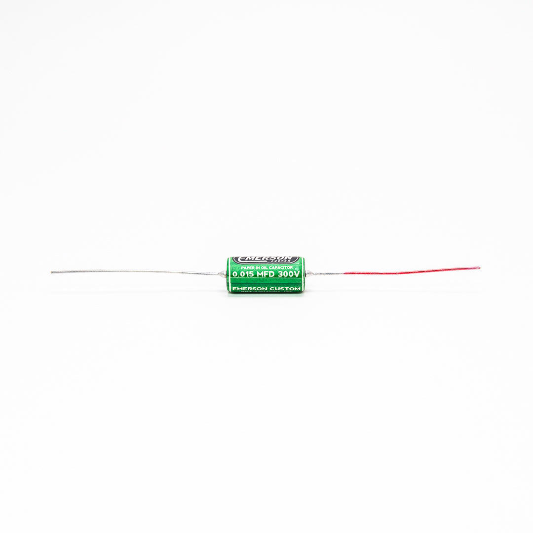 Allparts EP-4402-S00  Emerson Custom Paper-in-Oil Capacitors - 0.015uf, Green & Cream - Single