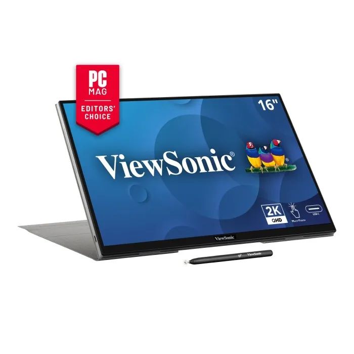 Viewsonic TD1656-2K 16" Portable IPS Touch Monitor  WQXGA 2560x1600, USB-C 65W, Smart Cover