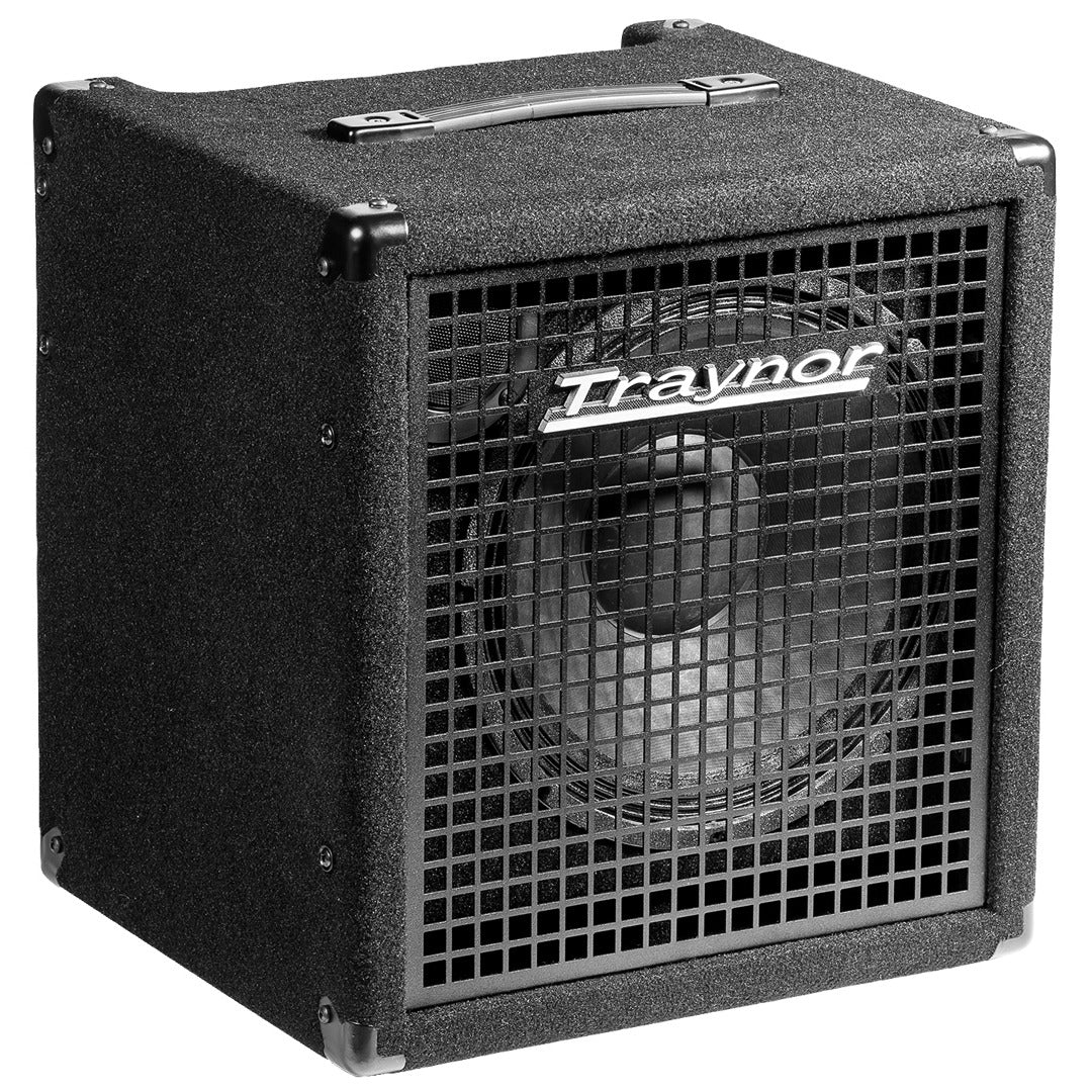 200-watt 1x12" bass combo with Active/Passive inputs, XLR DI output, 4-band EQ, and built-in high-pass filter. More power and speaker surface than the SB110.