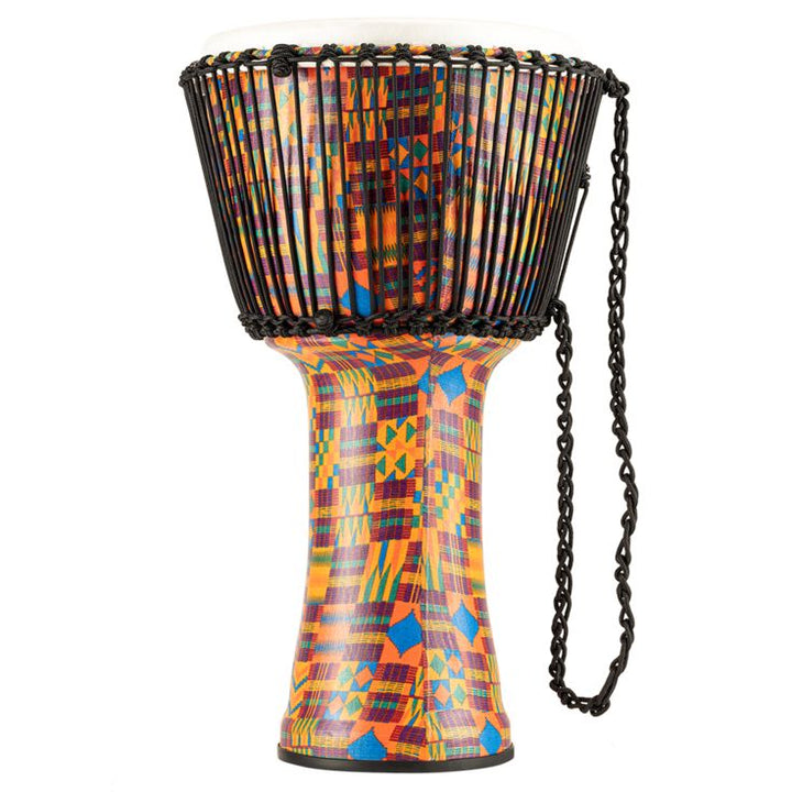 Meinl Percussion 14" Rope Tuned Travel Series Djembe Synthetic Head (Patented) Kenyan Quilt