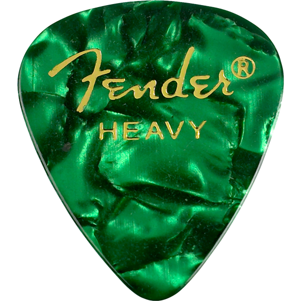Fender 351 Shape Premium Picks -12 Count Pack - Green Moto