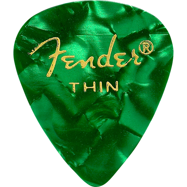 Fender 351 Shape Premium Picks -12 Count Pack - Green Moto
