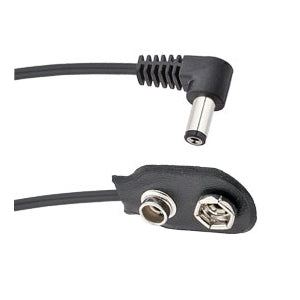 Voodoo Lab PPBAT-R DC Cable 2.1mm/Battery Snap Right Angle 18in