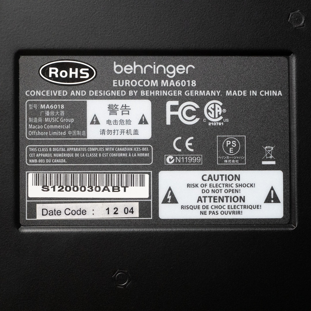 Behringer EUROCOM MA6480A DualDrive Power Amplifier - DEMO