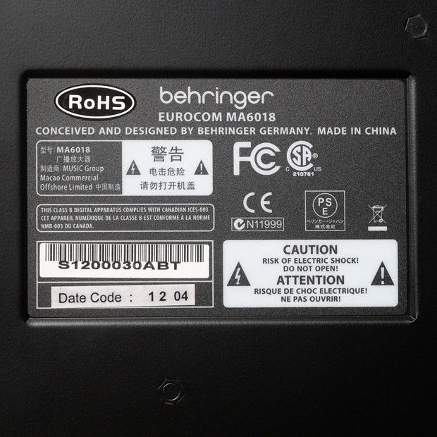 Behringer EUROCOM MA6480A DualDrive Power Amplifier - Demo