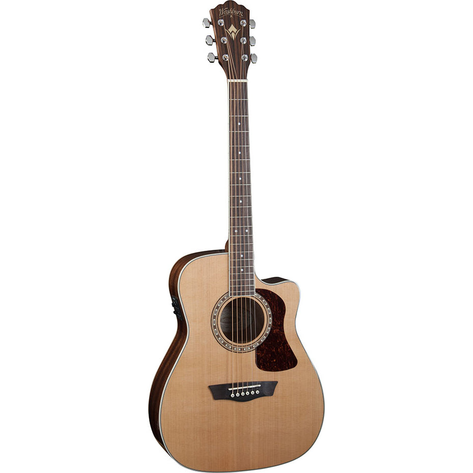 Washburn HF11SCE-O Heritage Folk w/Cutaway/Pickup,Solid Cedar Top, Mahogany Back & Sides