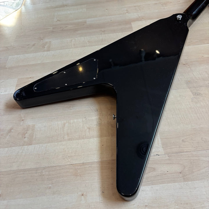 Gibson - 80s RI Flying V - Ebony w/ Brown Deluxe Gibson HD Case  & Case Candy (2023-Demo)