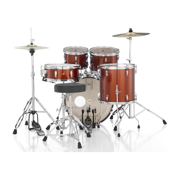 Pearl RS525SCC RoadShow Series 5-Piece Kit W/ Hardware & Cymbals #749 Burnt Orange Sparkle