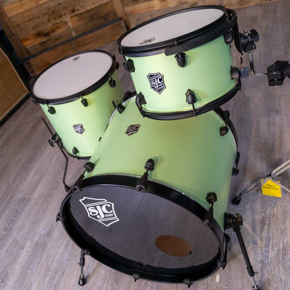SJC Drums PFK322FBCMWBJ Pathfinder 3pc Kit (8x12,14x16,18x22) - Cosmic Mint, Black HW