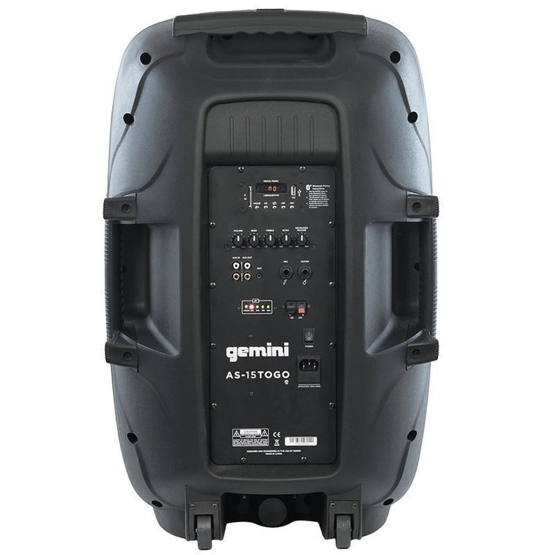 Gemini AS-15TOGO Mobile PA System with Bluetooth Wireless Technology - 15”