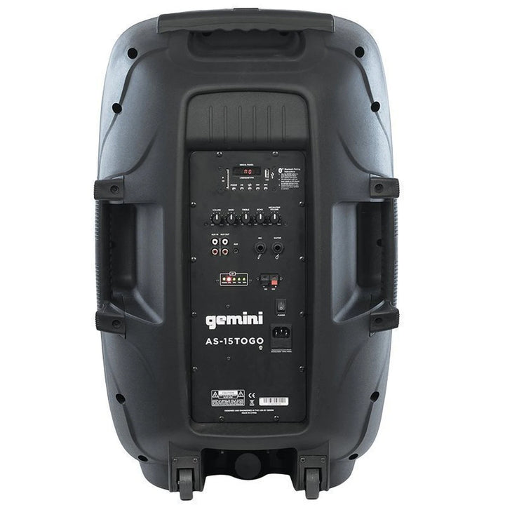 Gemini AS-15TOGO Mobile PA System with Bluetooth Wireless Technology - 15”