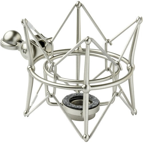 Official Universal Audio shockmount in silver finish for UA Bock 167 and 187 microphones. Provides vibration isolation for clean, noise-free recording.