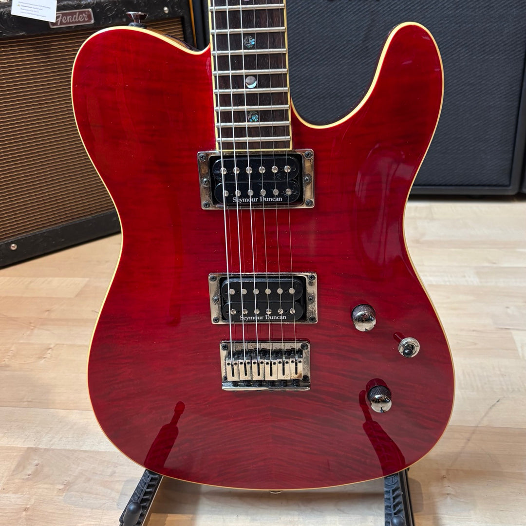 Fender - FMT-HH Carved Top Telecaster - Transparent Crimson Red w/ Fender Bag (2012) - USED