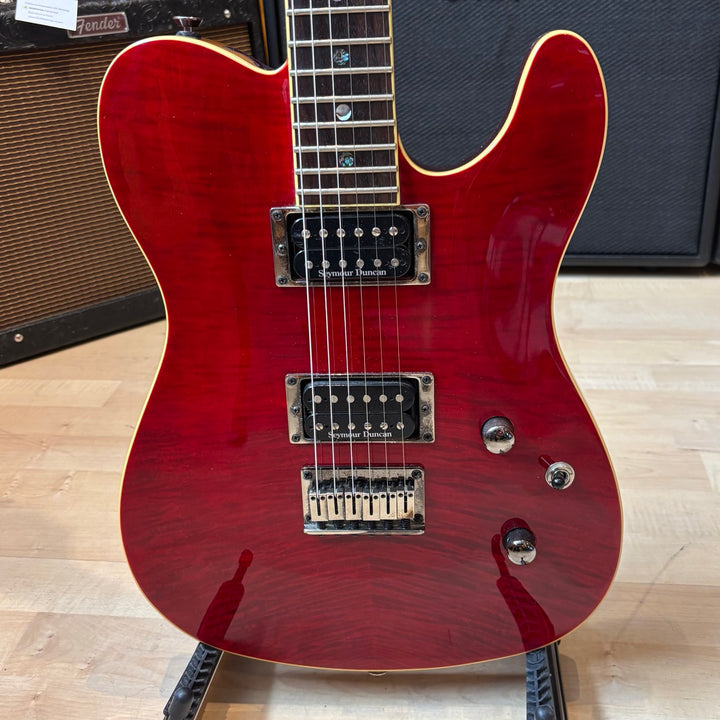 Fender - FMT-HH Carved Top Telecaster - Transparent Crimson Red w/ Fender Bag (2012) - USED