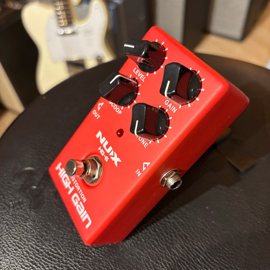 NUX- HG-6 Analog High Gain Distortion Pedal w/ Box & User Guide- USED