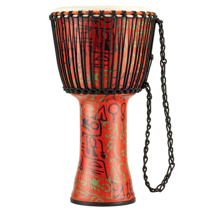 Meinl Percussion 12" Rope Tuned Travel Series Djembe Hand Selected Goatskin Head (Patented) Pharaoh's Script