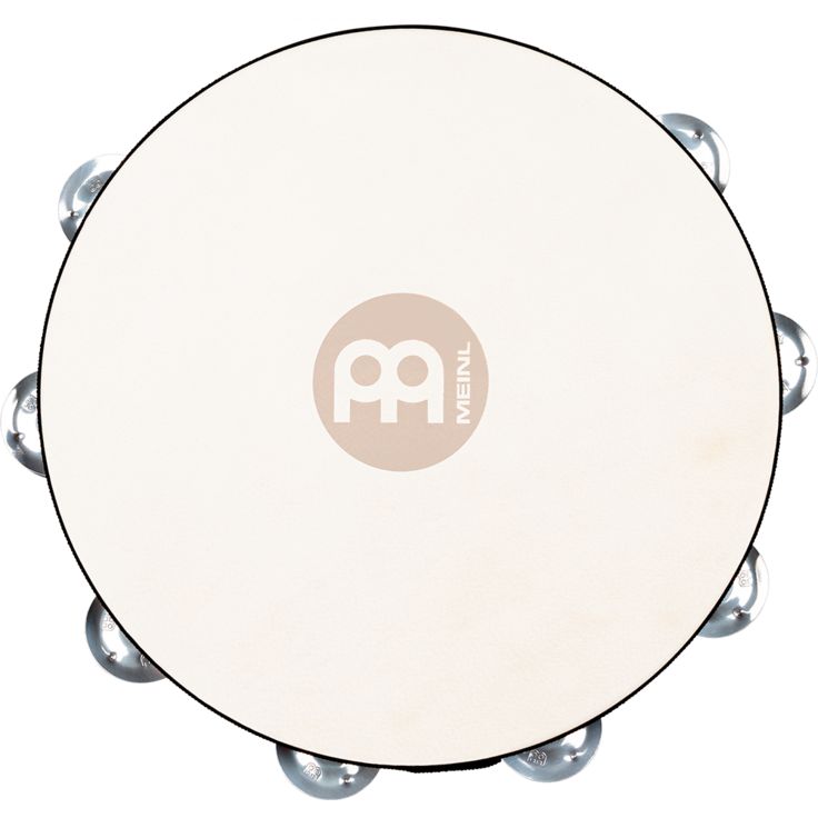 Meinl Percussion 10" Traditional Goatskin Wood Tambourine Dual row Antique Brown Aluminum jingles