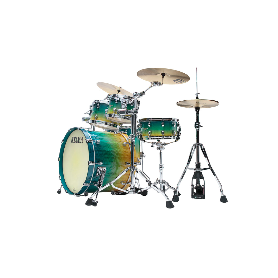 Tama Starclassic Maple 4-Piece Shell Pack (22,10,12,16), Chrome Hardware - Marine Shoreline Movingui Fade
