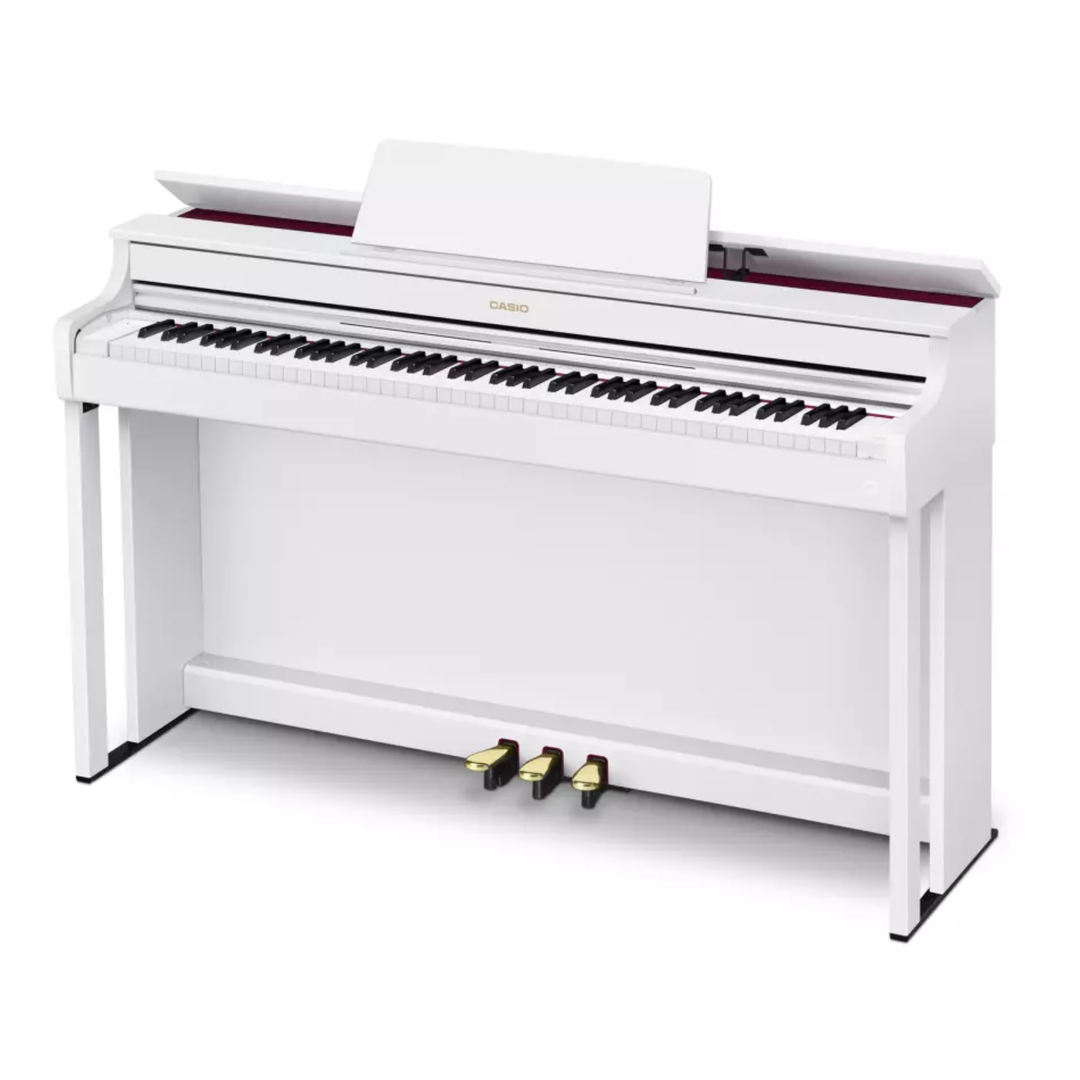 Casio AP-300WE Celviano 88-Key Digital Piano with Cabinet and Bench - White