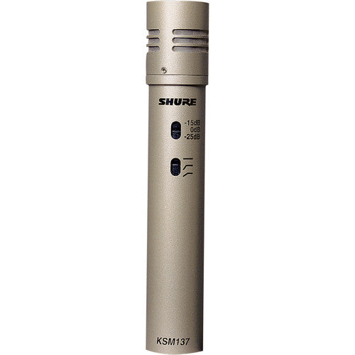 Shure KSM137 Cardioid Instrument Microphone for Studio Recording Single