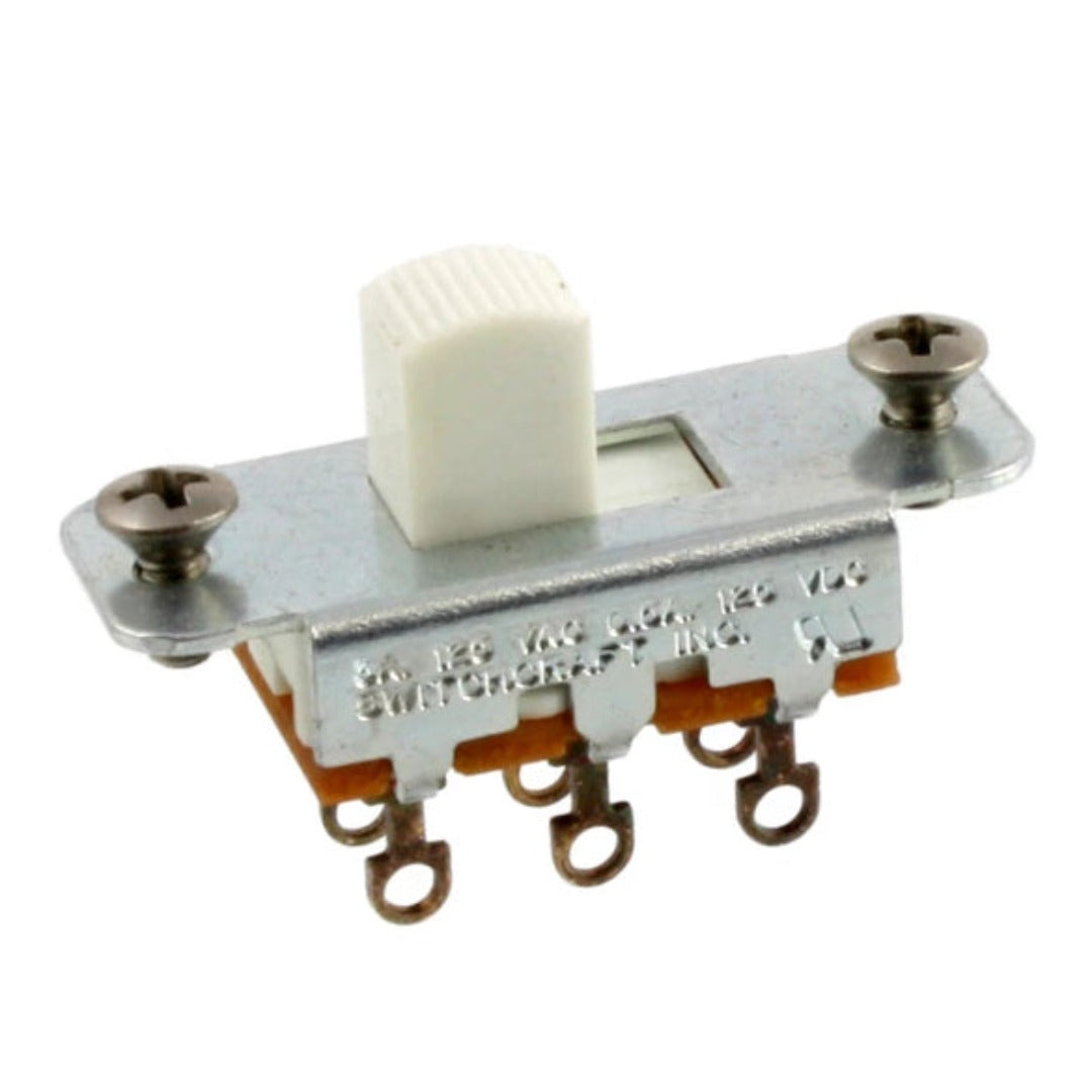 Allparts EP-0260-B25 Switchcraft White On-On Slide Switch - 15 Piece Bulk Pack