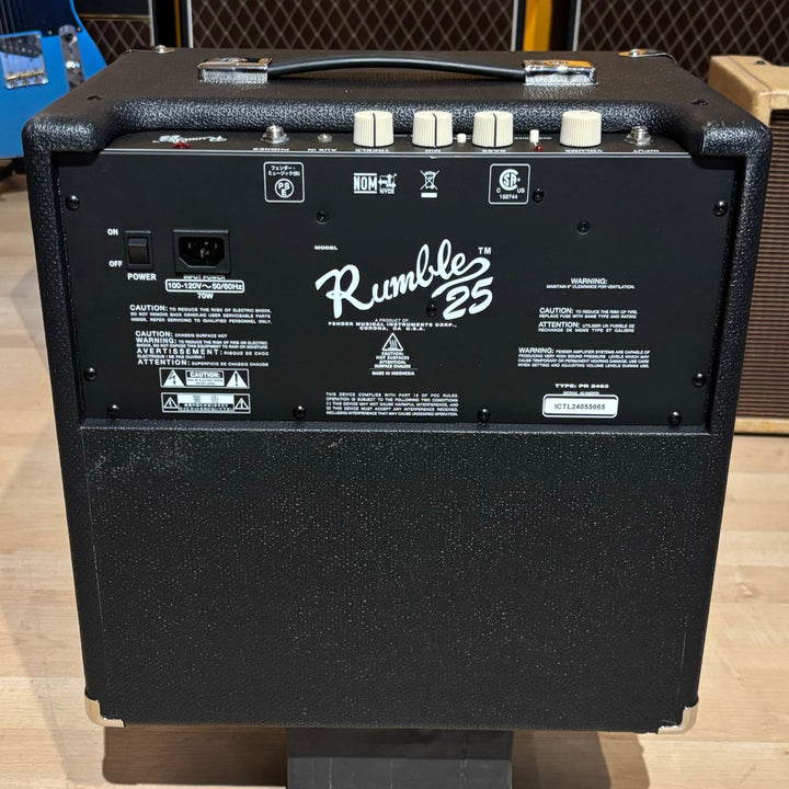 Fender - Rumble 25 (V3) Black & Silver 25 Watt Bass Combo Amp - USED