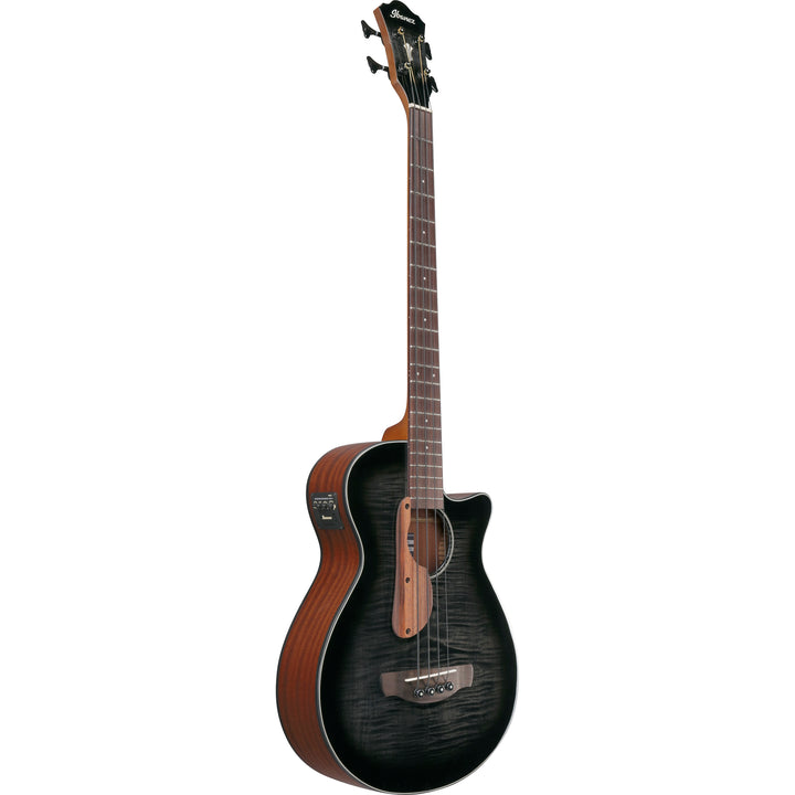 Ibanez AEGB25ETKH Acoustic/Electric Bass  - Transparent Black Sunburst High Gloss, Natural High Gloss Back and Sides