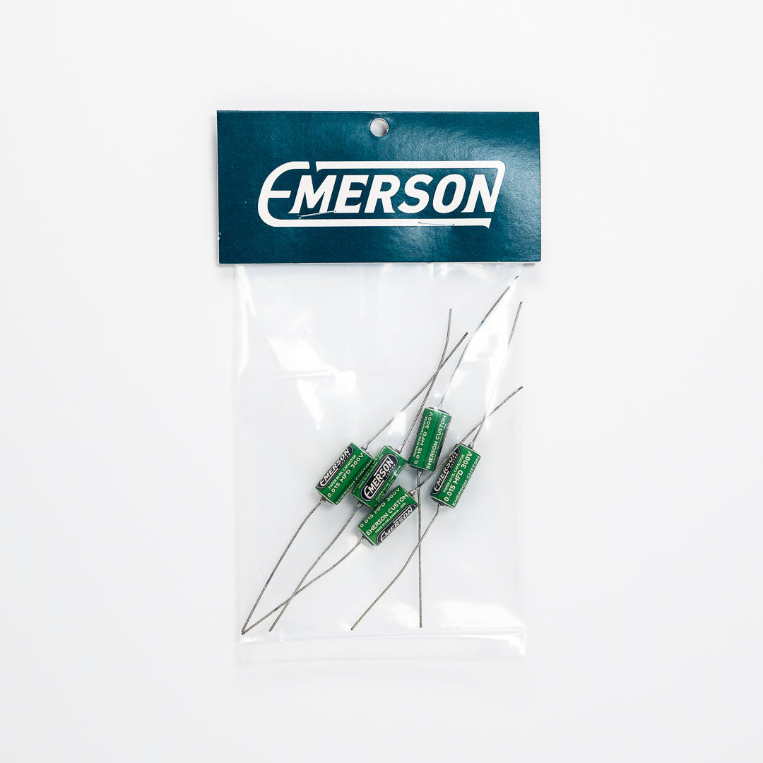 Allparts EP-4402-000  Emerson Custom Paper-in-Oil Capacitors - 0.015uf, Green & Cream - 5 pack