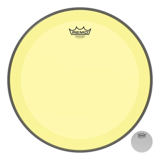 Remo P3-1316-CT-YE Bass, POWERSTROKE 3, COLORTONE, 16" Diameter, No Striping, Yellow
