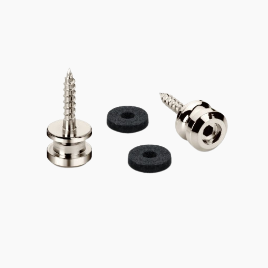 Allparts AP-0683-001 Schaller S-Lock Nickel Strap Buttons - Qty 2