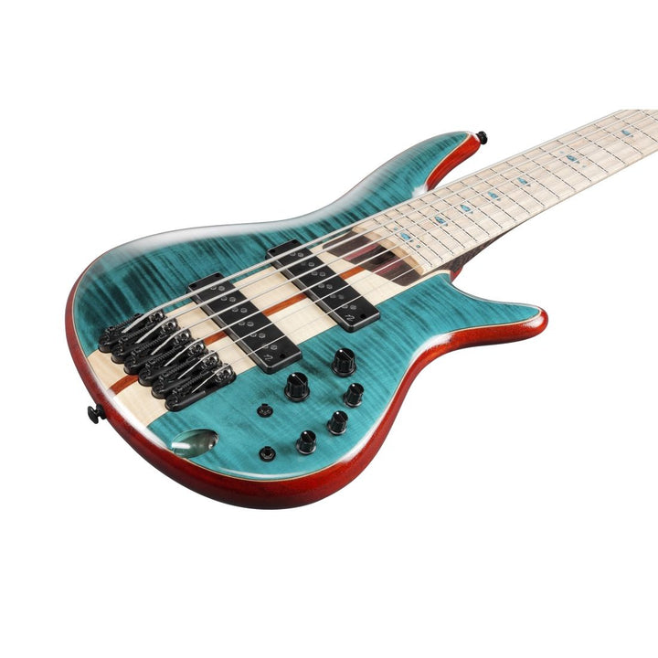 Ibanez SR Premium 6-String Bass Guitar (Caribbean Green Low Gloss)