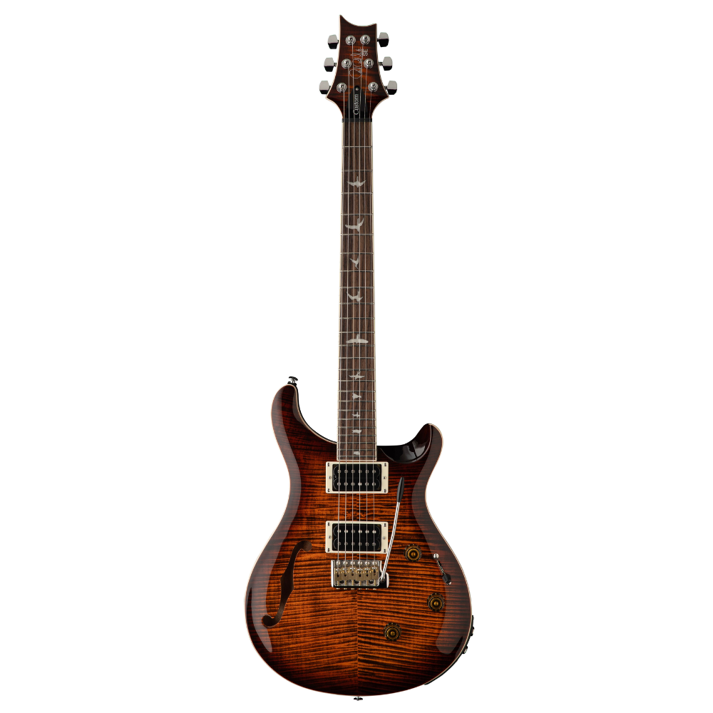 PRS SE Custom 24 Semi-Hollow Piezo (Orange Tiger Smokeburst)
