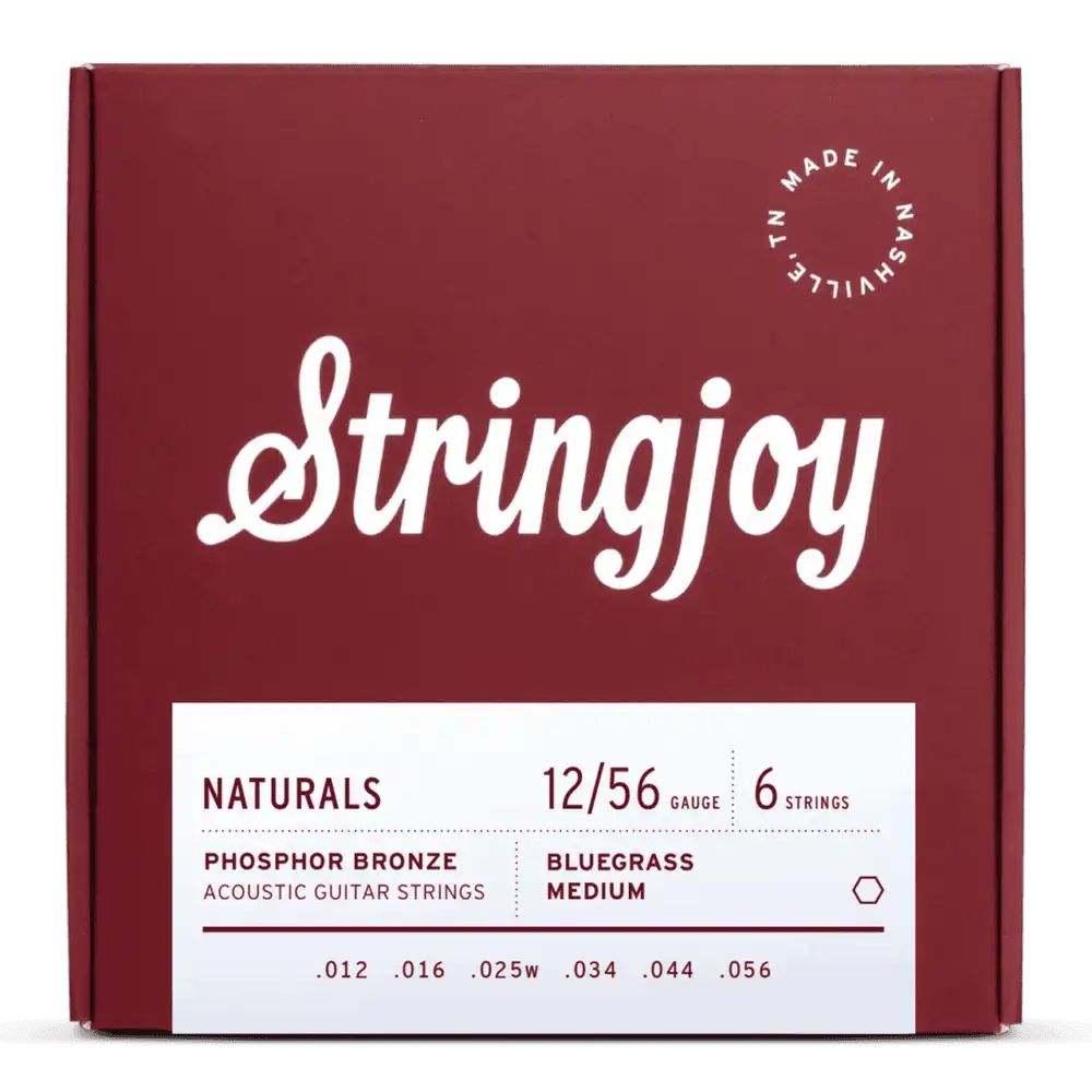 Stringjoy Naturals SJ-NB1256 | Bluegrass Gauge (12-56) Phosphor Bronze Acoustic Guitar Strings (New)