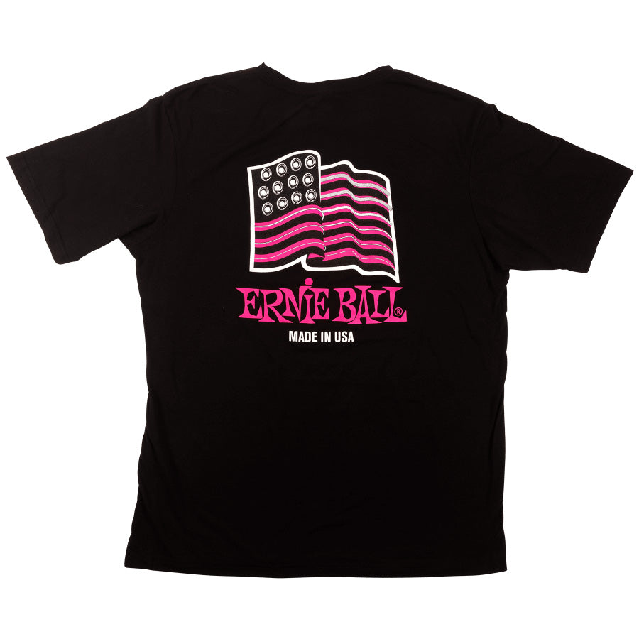 Ernie Ball USA Ball End Flag Black T-Shirt