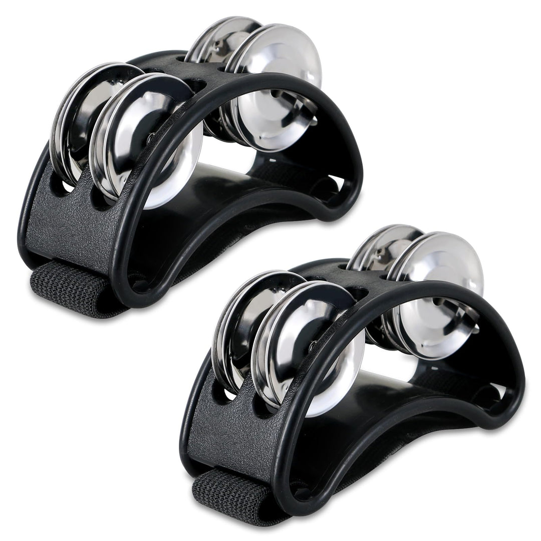 Granite Percussion Foot Tambourine - Black