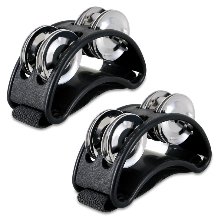 Granite Percussion Foot Tambourine - Black